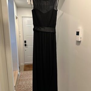 Coast UK Size 8 formal black dress with high low skirt and empress style robe
